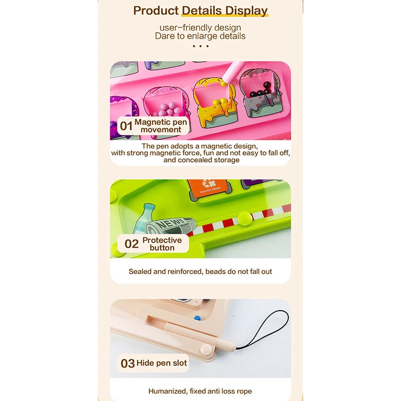 Magnetic beaded toys for children's intelligence and concentration training, magnetic toys for babies to improve their attention