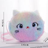 Plush Rainbow Cat Crossbody Bag – Kids Messenger Bag