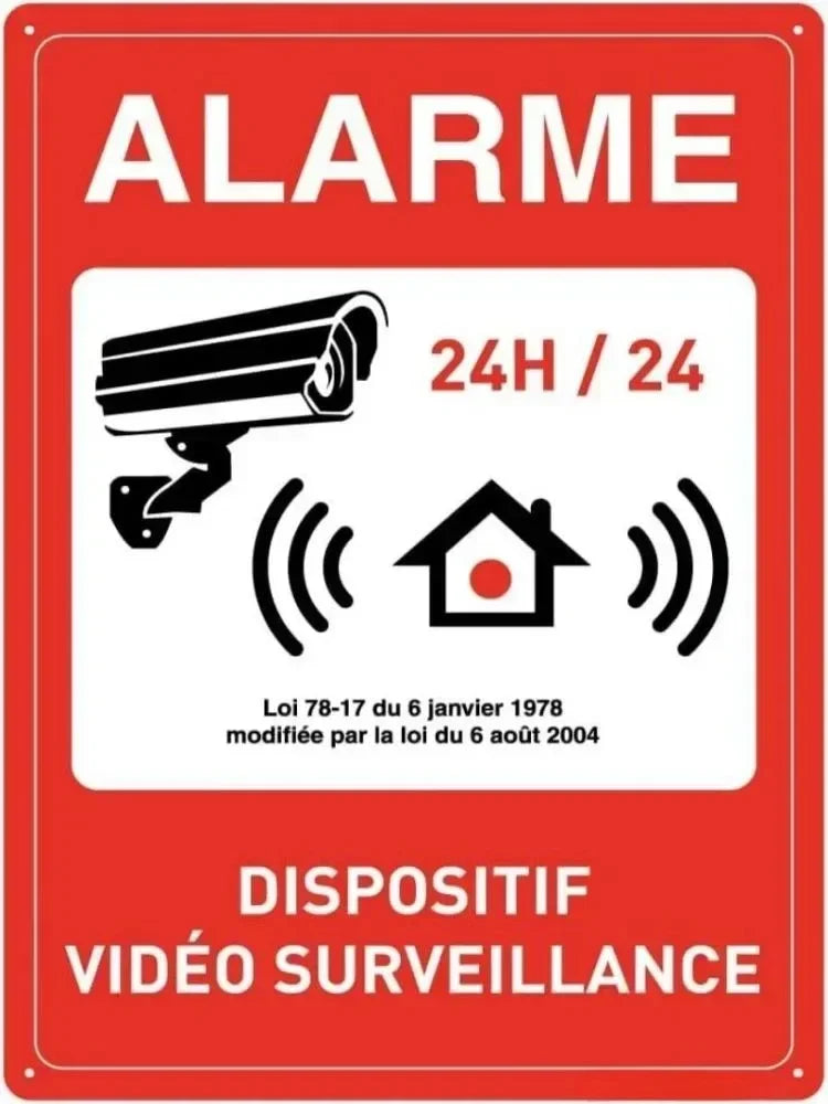 "Heavy Duty Aluminum Security Sign Surveillance Private Property No Trespassing' Warning Plaque for Warehouse