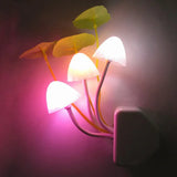 Colorful LED Mushroom Night Light with Light Sensor