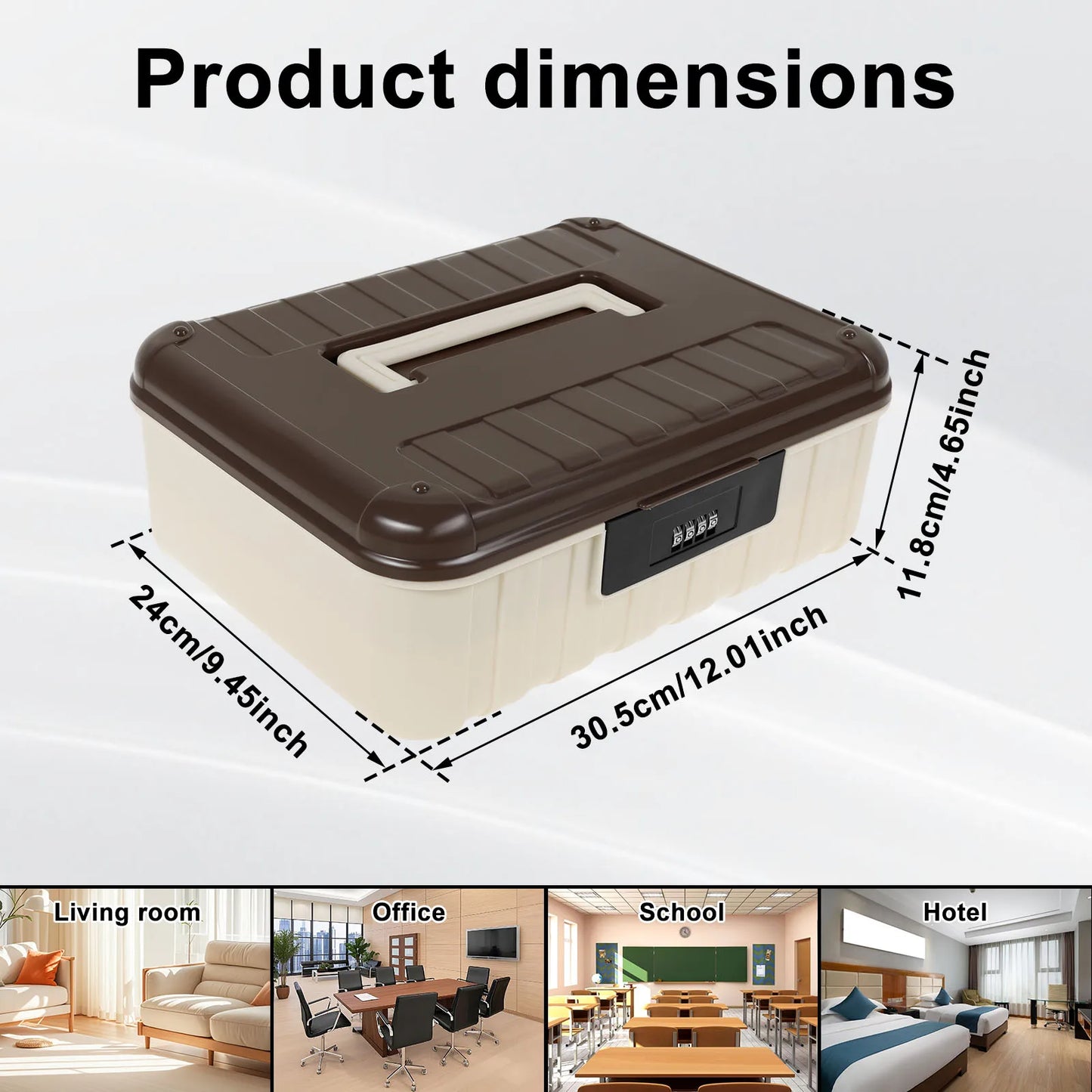 Four Digit Password Lock Safe Box Portable Money Jewelry Privacy Security Storage Box Large Capacity Household Office Organizer