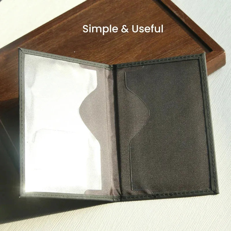 PU passport cover, flat leather passport clip, world map, credit card protection cover, wallet