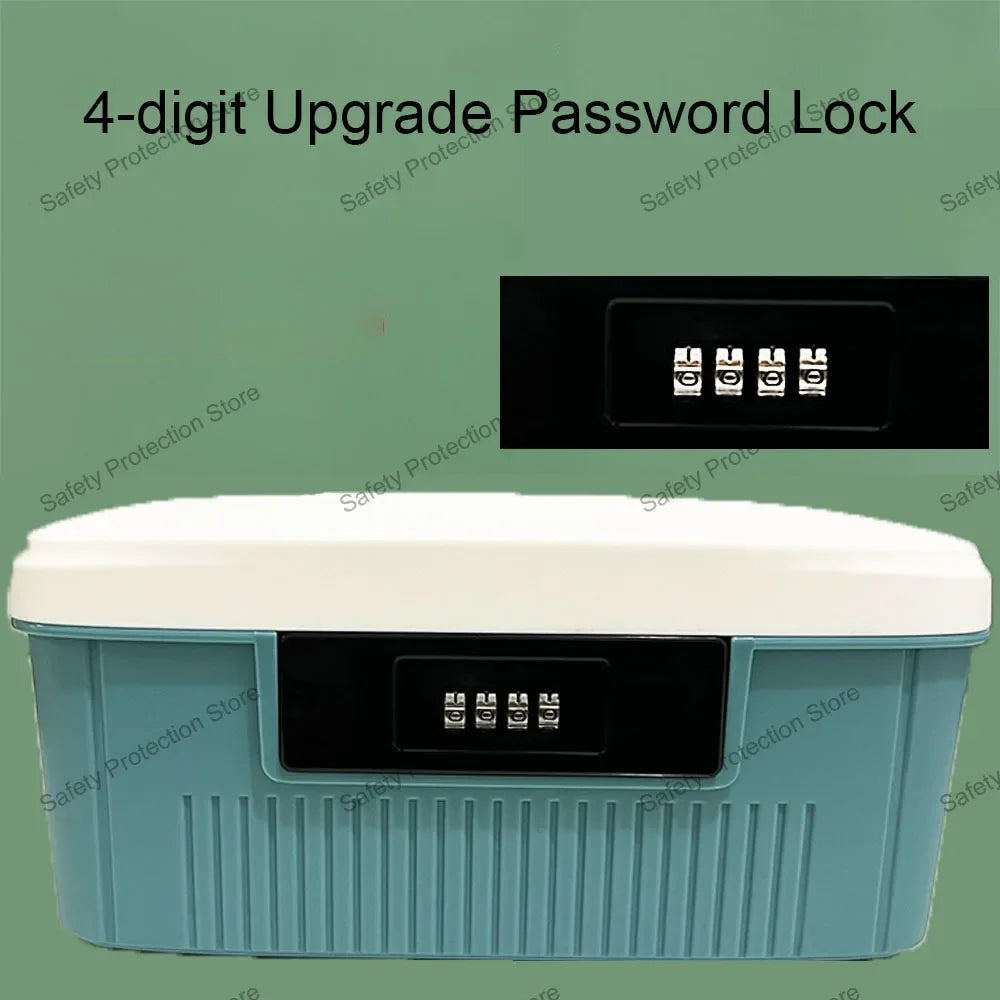 Four Digit Password Lock Safe Box Cash Jewelry Privacy Security Storage Box Household Car Passport Medicine Snack Organizer Case