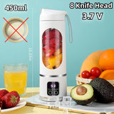 Portable 700ML Juice Blender with Steel Blades – 2-in-1 Smoothie Bottle