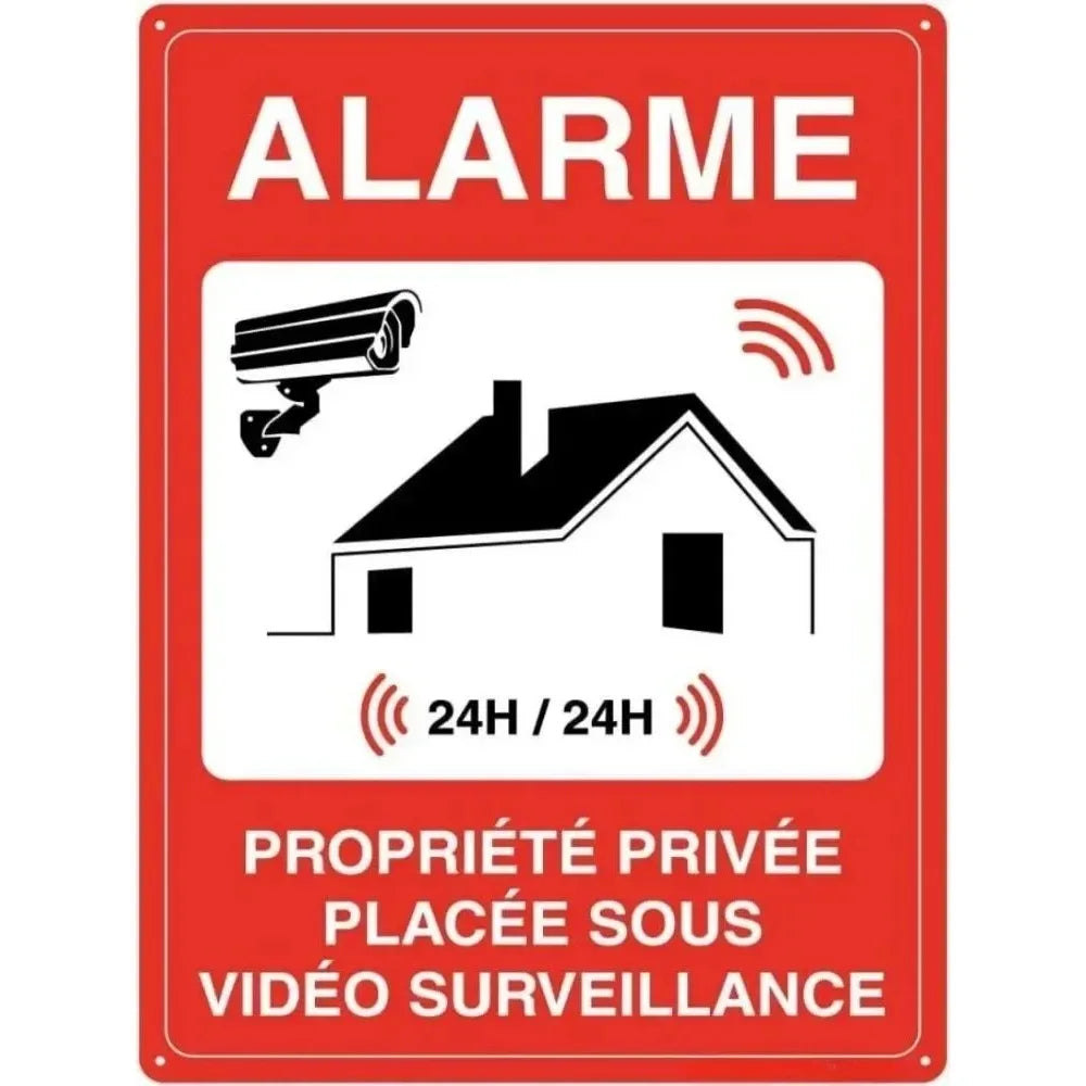 "Heavy Duty Aluminum Security Sign Surveillance Private Property No Trespassing' Warning Plaque for Warehouse