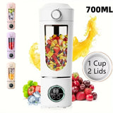 Portable 700ML Juice Blender with Steel Blades – 2-in-1 Smoothie Bottle