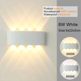 Modern White LED Up/Down Outdoor Wall Lamp