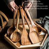 5-Piece Wooden Kitchen Utensil Set for Nonstick Pans