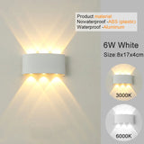 Modern White LED Up/Down Outdoor Wall Lamp