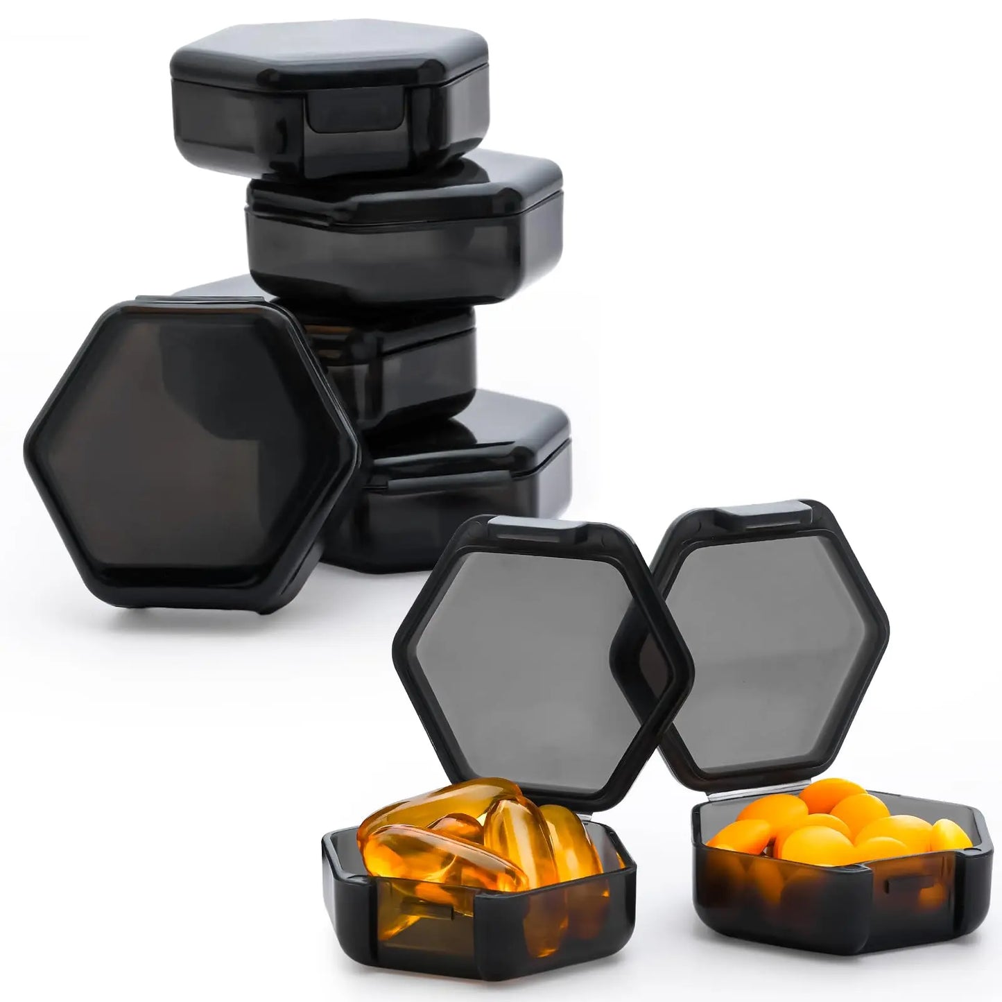 12Pcs Small Pill Box,Travel Pill Case, Portable Mini Organizer for Pocket Purse, Daily Medicine Vitamin Container, Fish Oil