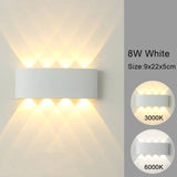 Modern White LED Up/Down Outdoor Wall Lamp