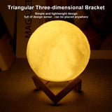 8cm Battery-Powered LED Moon Lamp with Stand